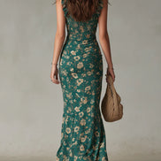 Un vestido largo de estilo bohemio y romántico