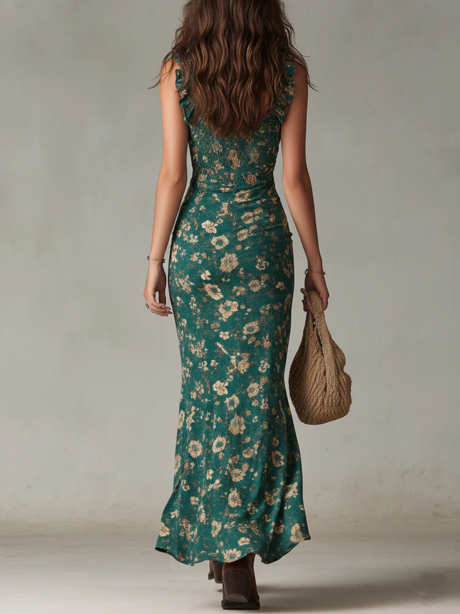Un vestido largo de estilo bohemio y romántico