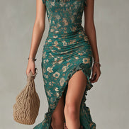 Un vestido largo de estilo bohemio y romántico