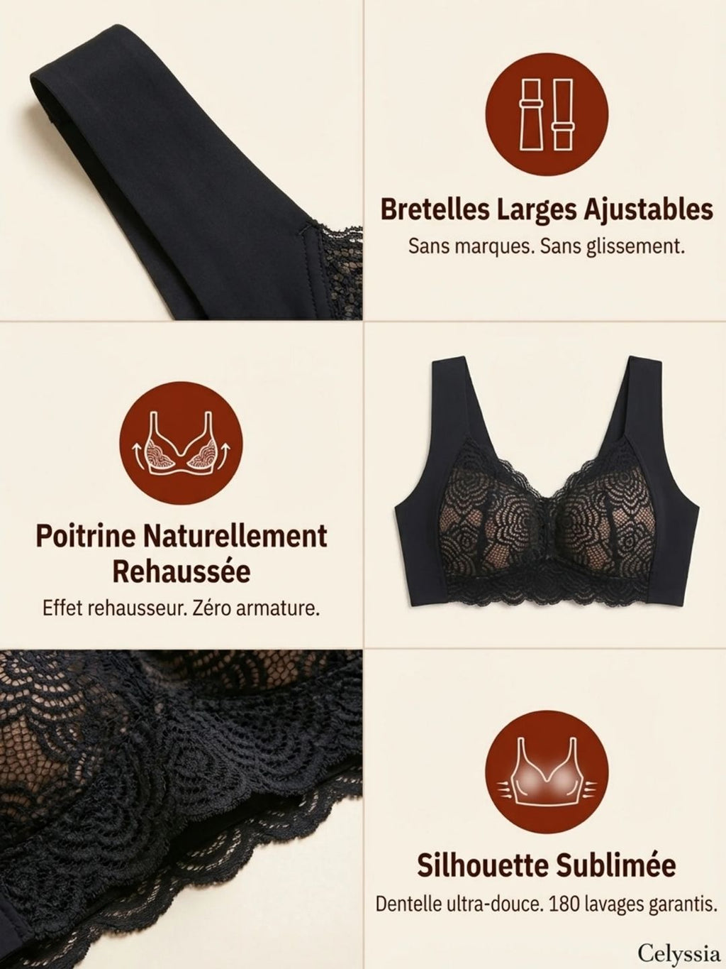 Soutien-gorge LaceLift™ | Maintien naturel, dentelle ultra-douce, confort absolu