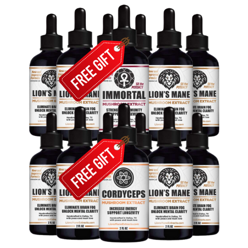 (Combo Pack) +12 Lion's Mane, +1 Free Cordyceps, AND +1 Free Reishi