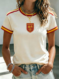 Women's Spanish Football Printed T-shirt