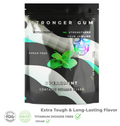 Extra Resistente: Spearmint sin azúcar, 60 Piezas (162 g) - Chicle duro | Rigidez Shore específica para el crecimiento de la mandíbula