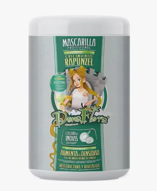 Pack of shampoo and mask rapunzel growth dona flora shampoo 1000ml+mask 1000ml all hair types with vitamins
