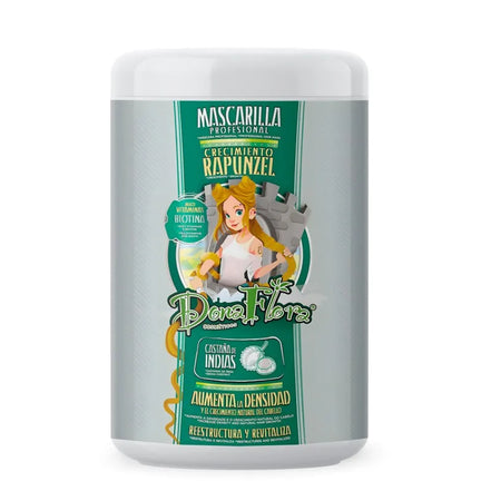 Dona Flora Rapunzel Hair Care Pack 3 Products - 1000ml Shampoo, 1000ml Mask, 70ml Tonic for Hair Growth, formulated with biotin and argan oil to strengthen and revitalize thinning hair effectively.