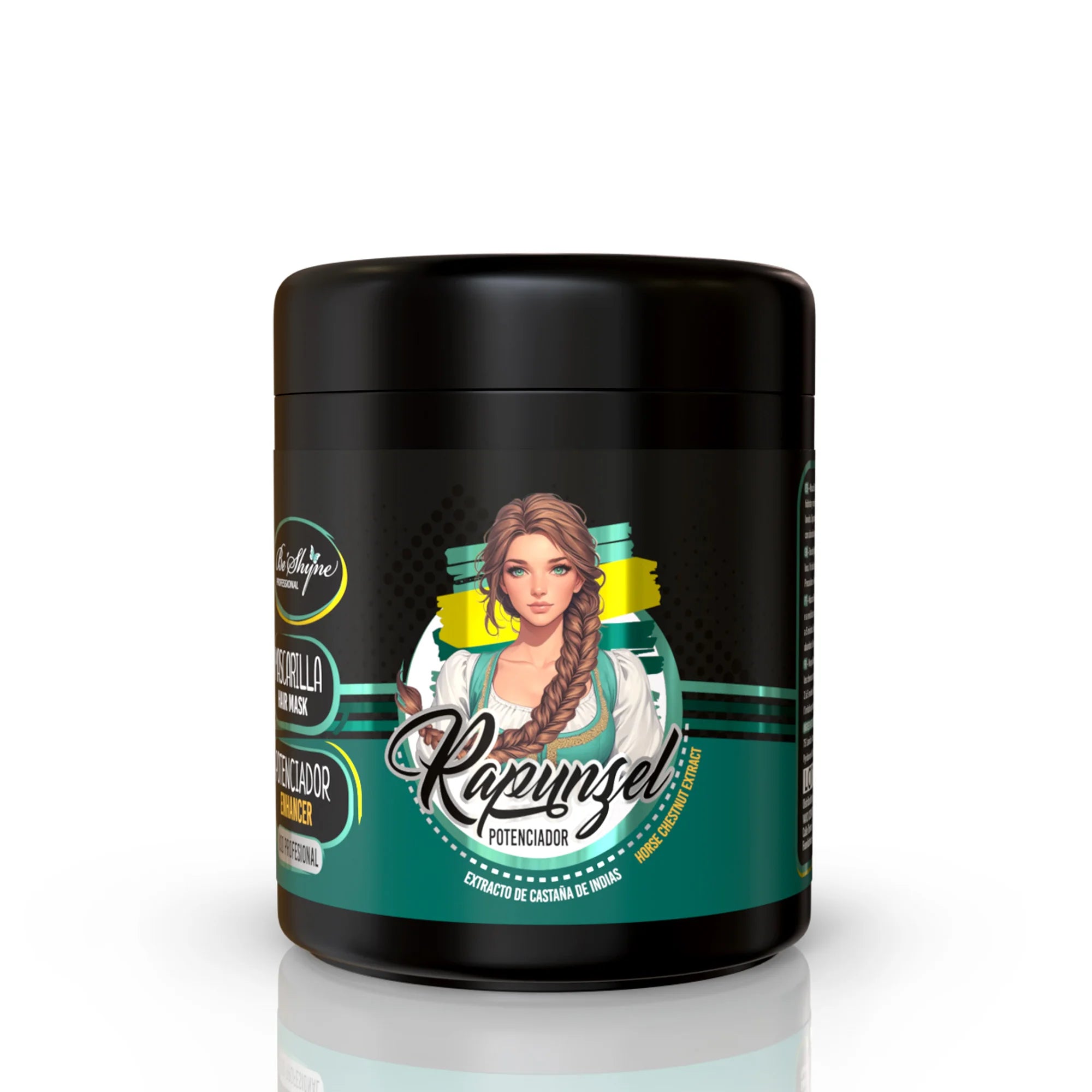 Rapunzel Kit Shampoo 500g + Mask 500g, Be'Shyne® - Nourishing hair care set that stimulates healthy hair growth, strengthens hair follicles, reduces hair loss, and is suitable for all hair types, paraben-free and EWG Verifie
