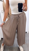 Plissee Hose / taupe-schlamm Art. 6733