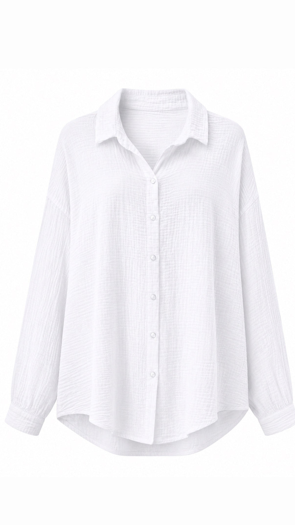 KURZE Oversize Musselin Bluse / weiss Art. 3140
