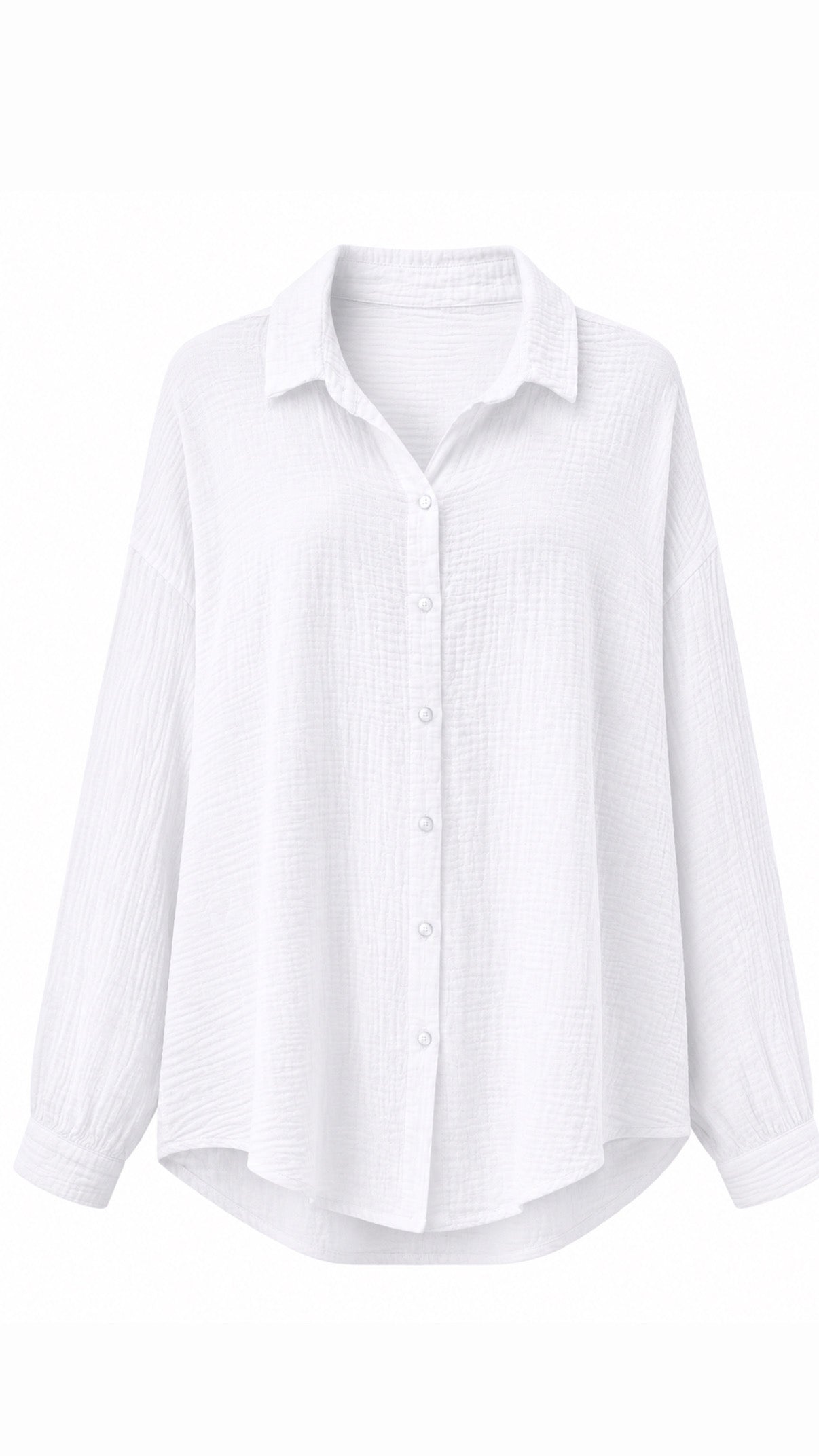 KURZE Oversize Musselin Bluse / weiss Art. 3140