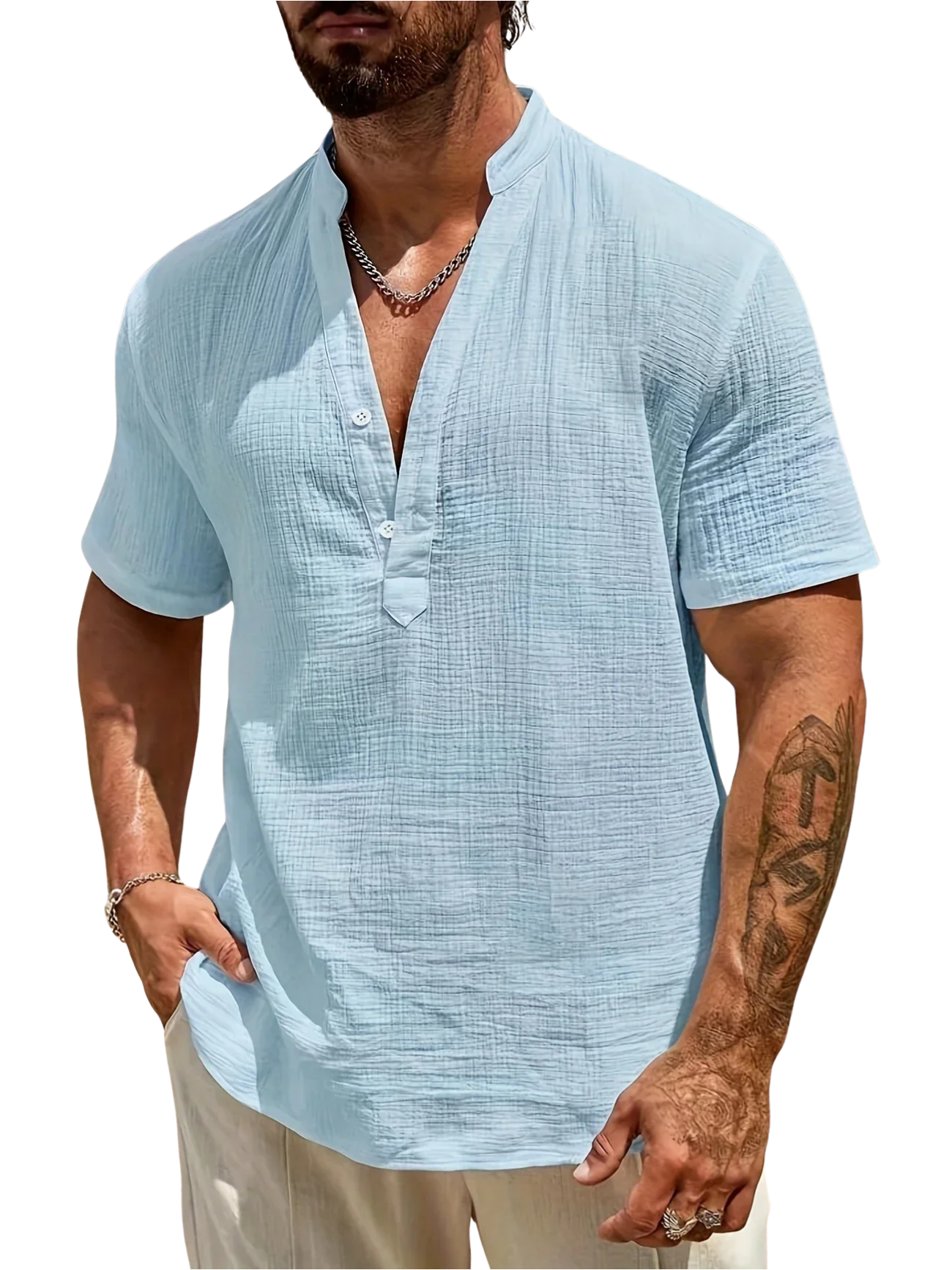 Azel | Camisa de verano elegante con cuello alto