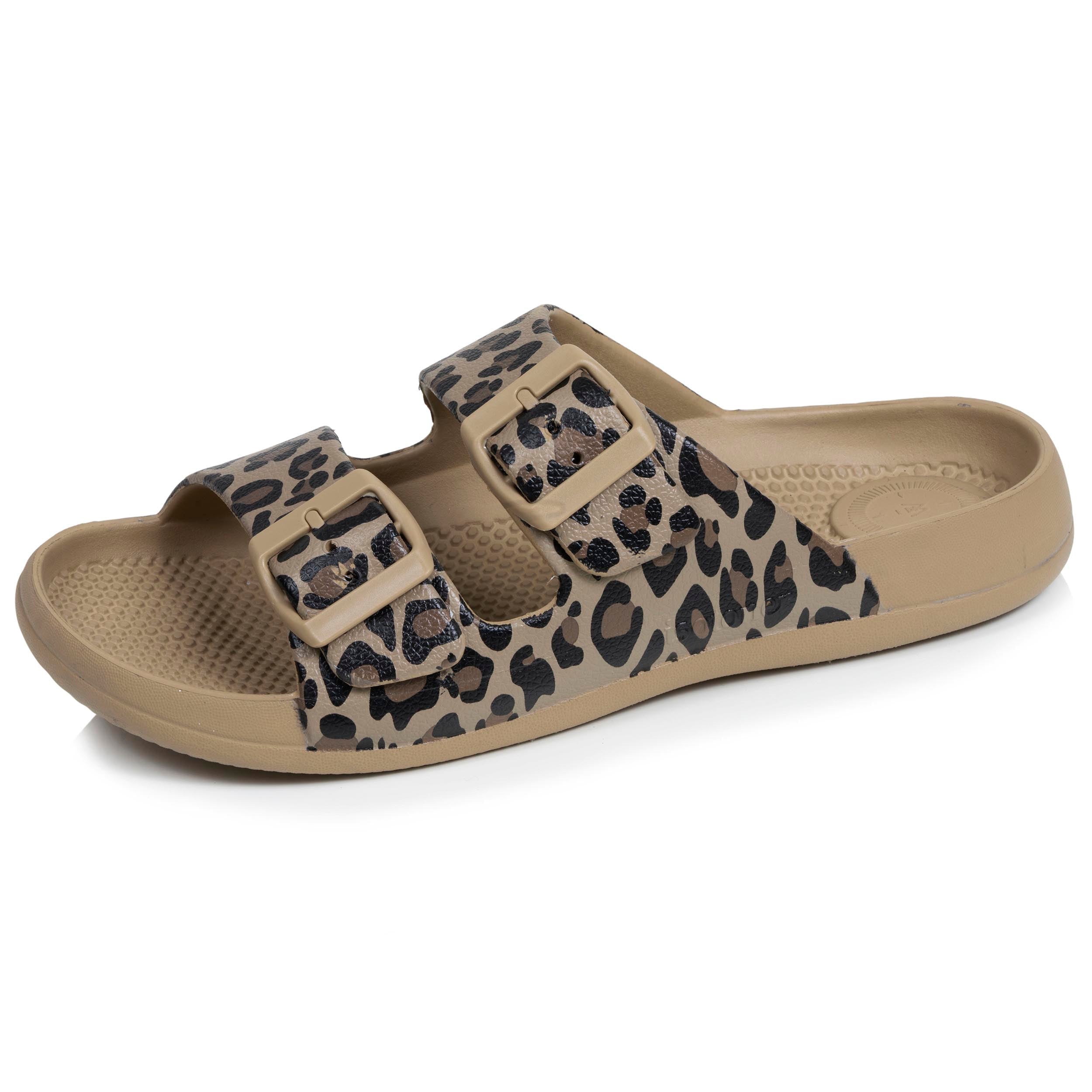 Mules claquettes Femme ajustable Léopard