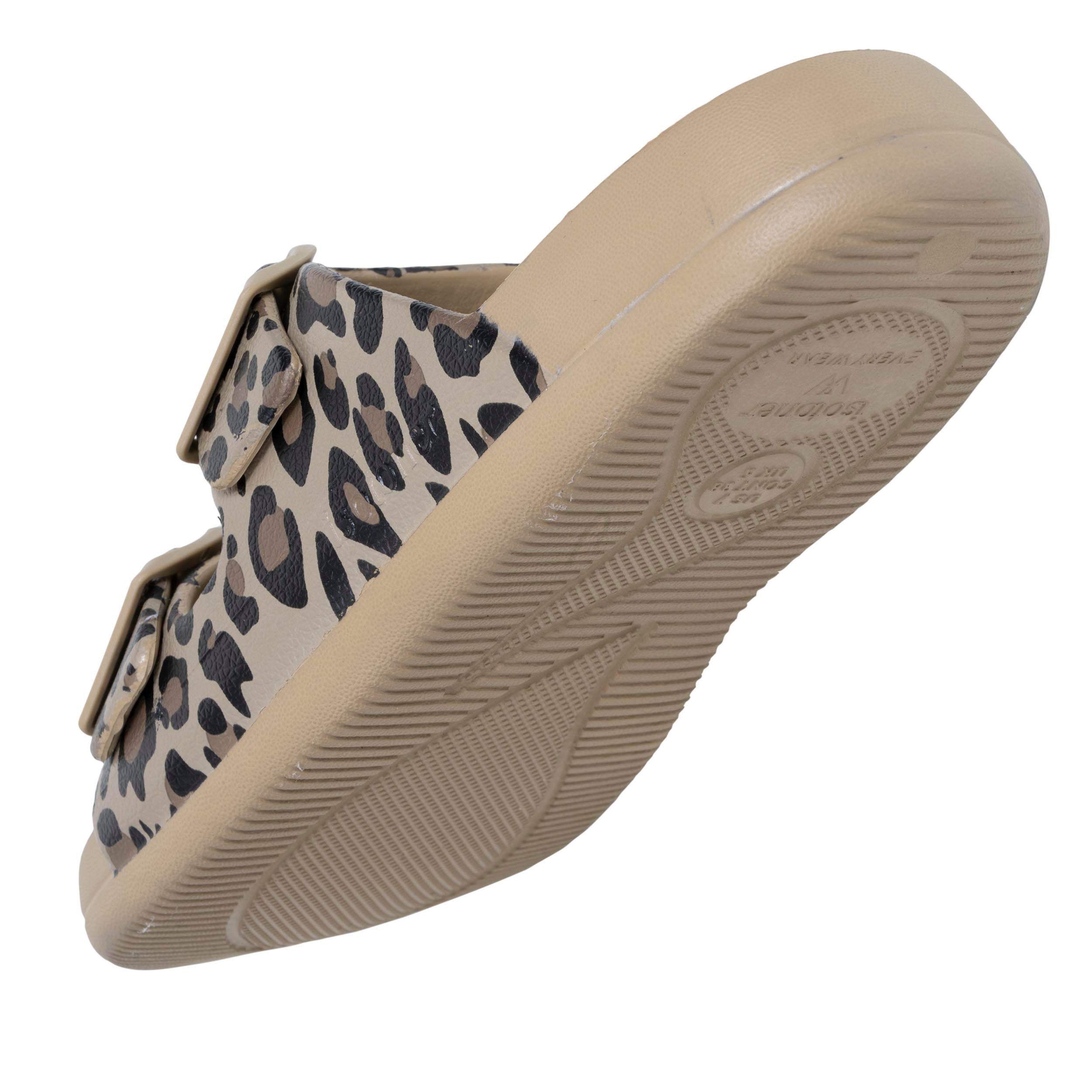 Mules claquettes Femme ajustable Léopard