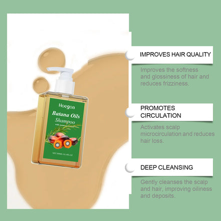 Organic Batana Oil Shampoo Soothing Scalp Intense Repair Batana Nourishing Shampoo with Rosemary Extract for All Hair Types