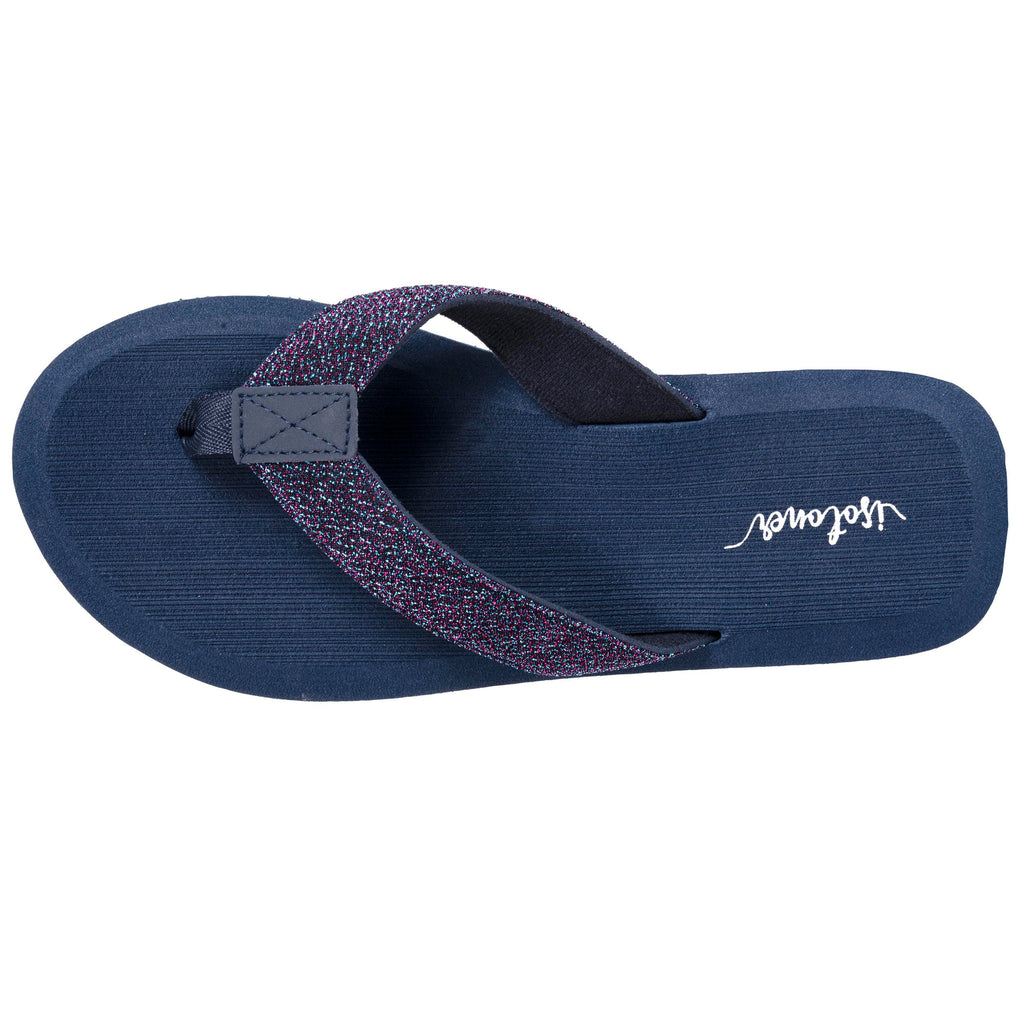 Tongs Femme yoga confort Marine pailletée