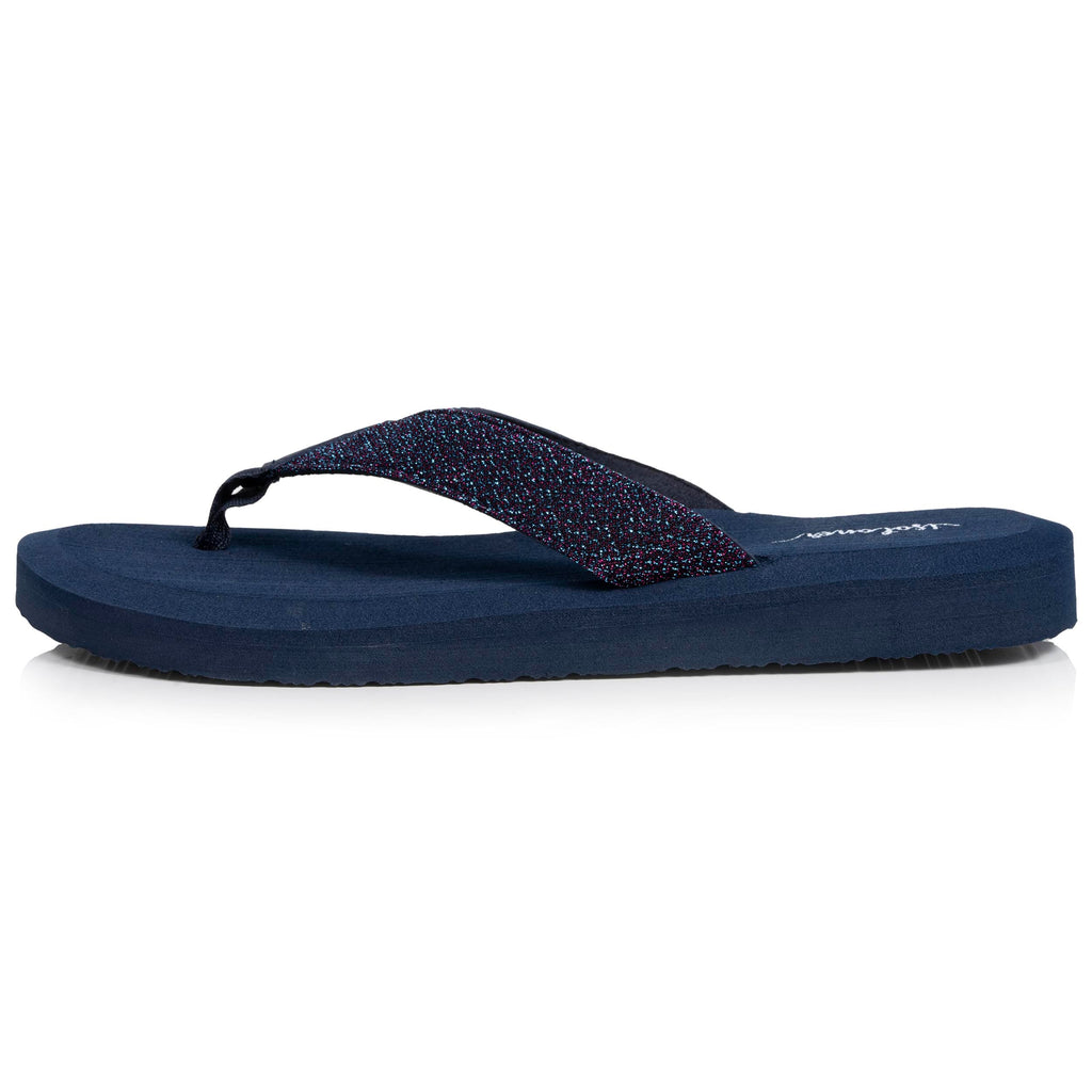 Tongs Femme yoga confort Marine pailletée