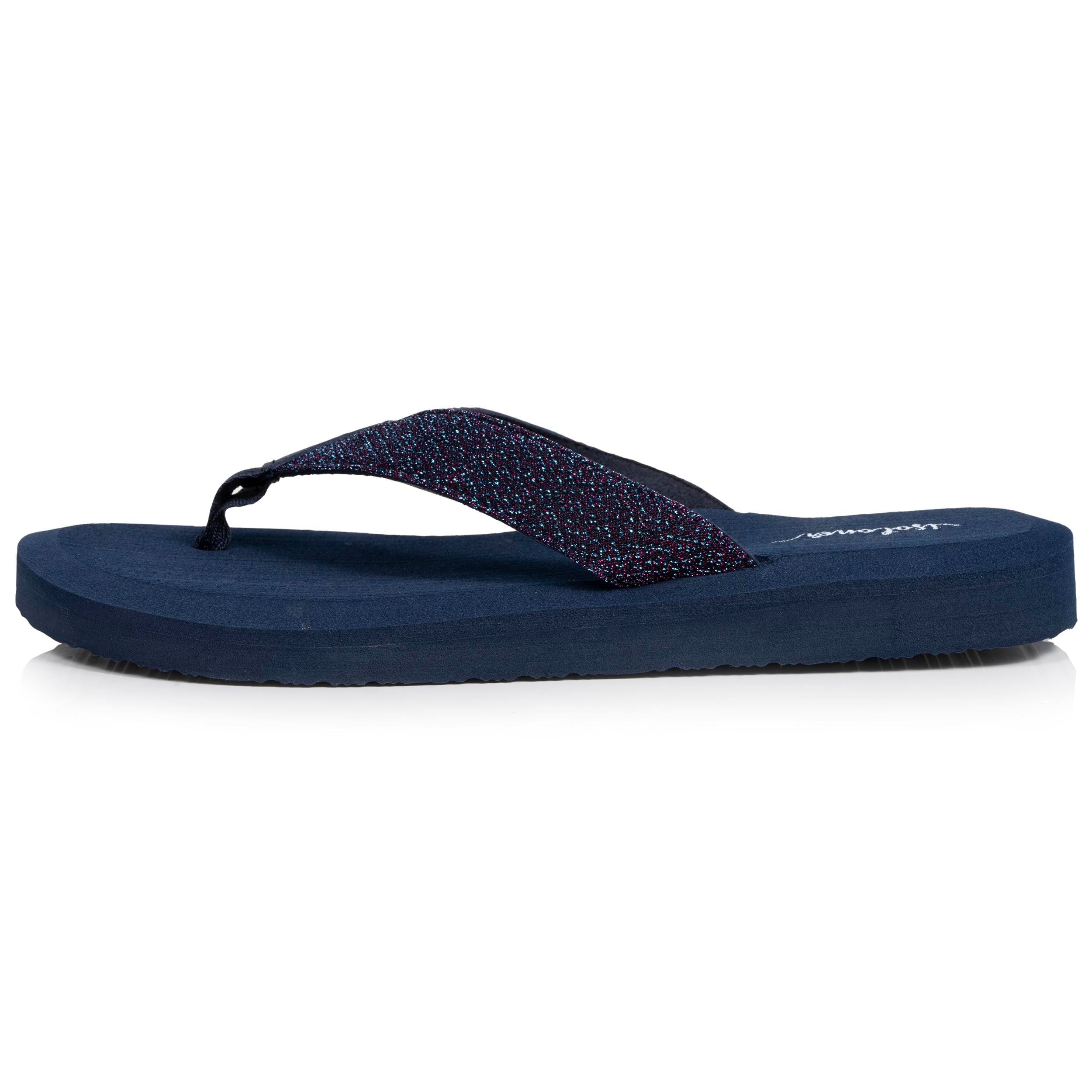 Tongs Femme yoga confort Marine pailletée