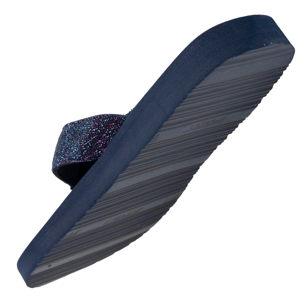 Tongs Femme yoga confort Marine pailletée