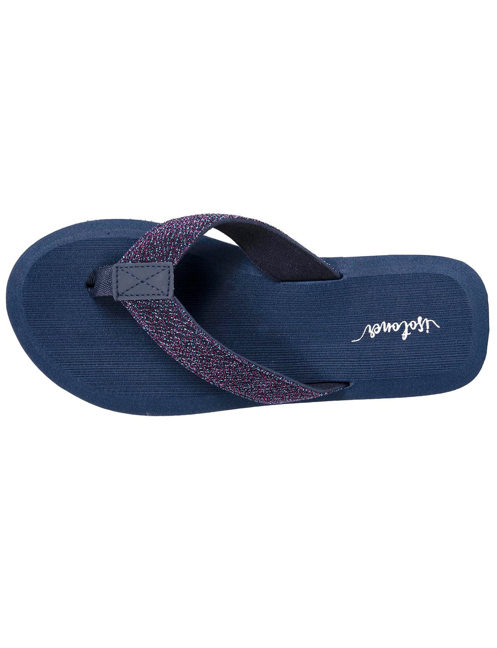 Tongs Femme yoga confort Marine pailletée