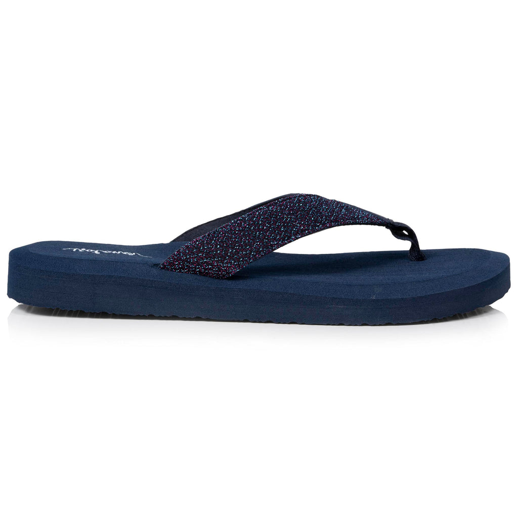 Tongs Femme yoga confort Marine pailletée