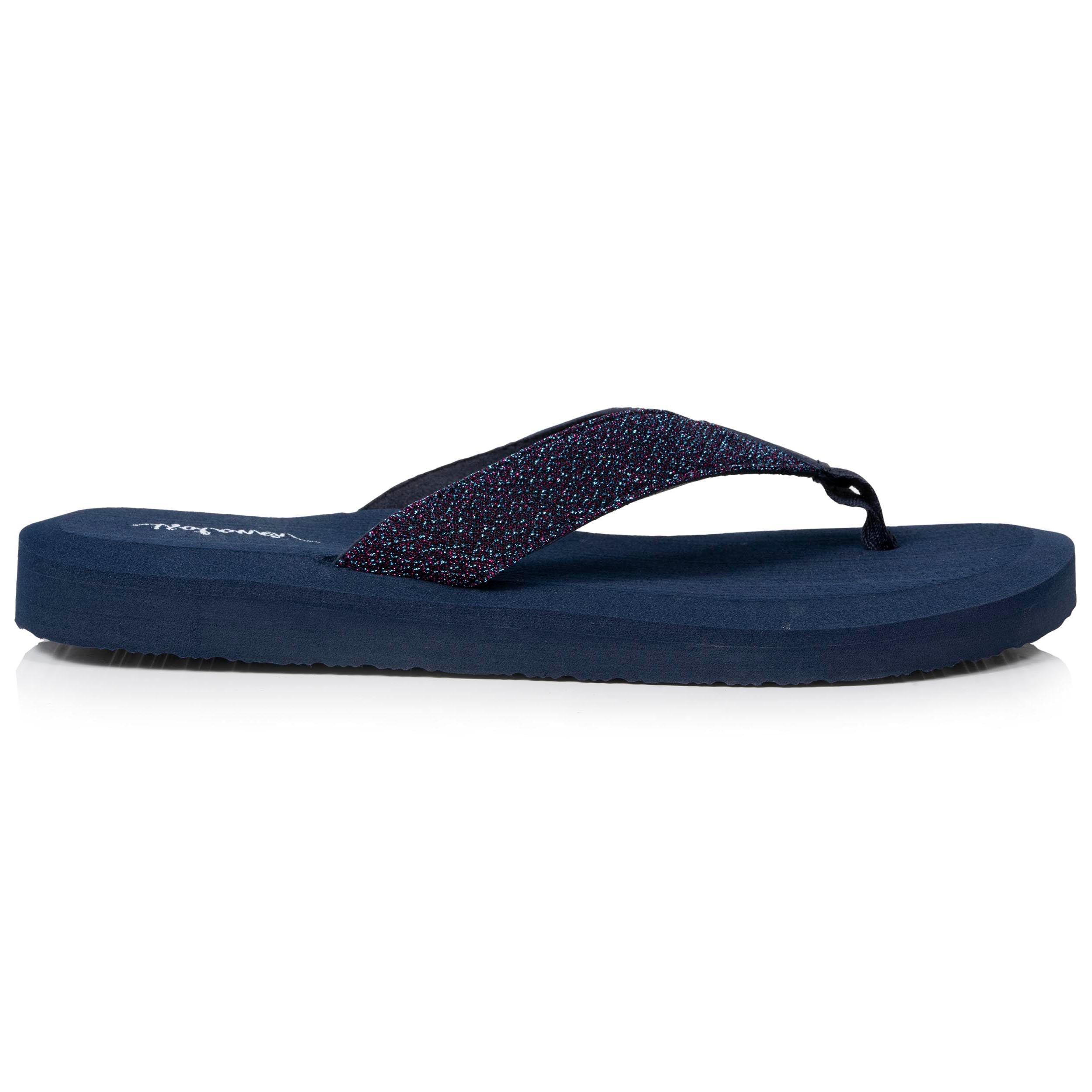 Tongs Femme yoga confort Marine pailletée