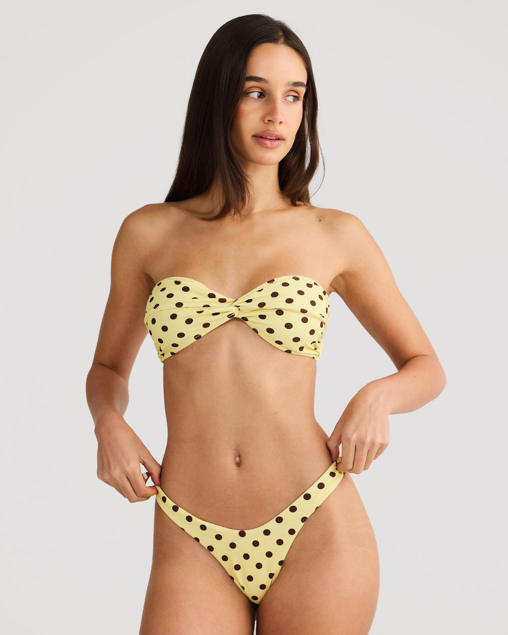 Positano Top Yellow Polka