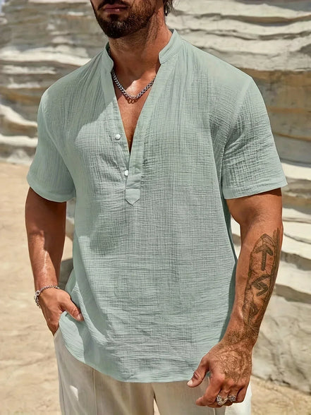 Azel | Camisa de verano elegante con cuello alto