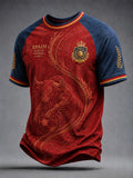 Men's Gift For Spain Soccer Fans Print Casual Tee