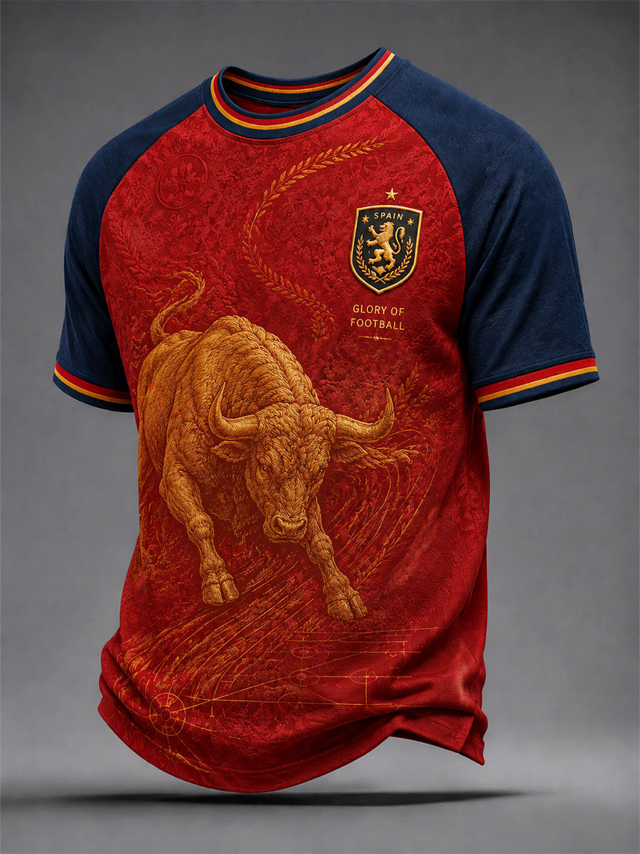 Men's Gift For Spain Soccer Fans Print Casual Tee