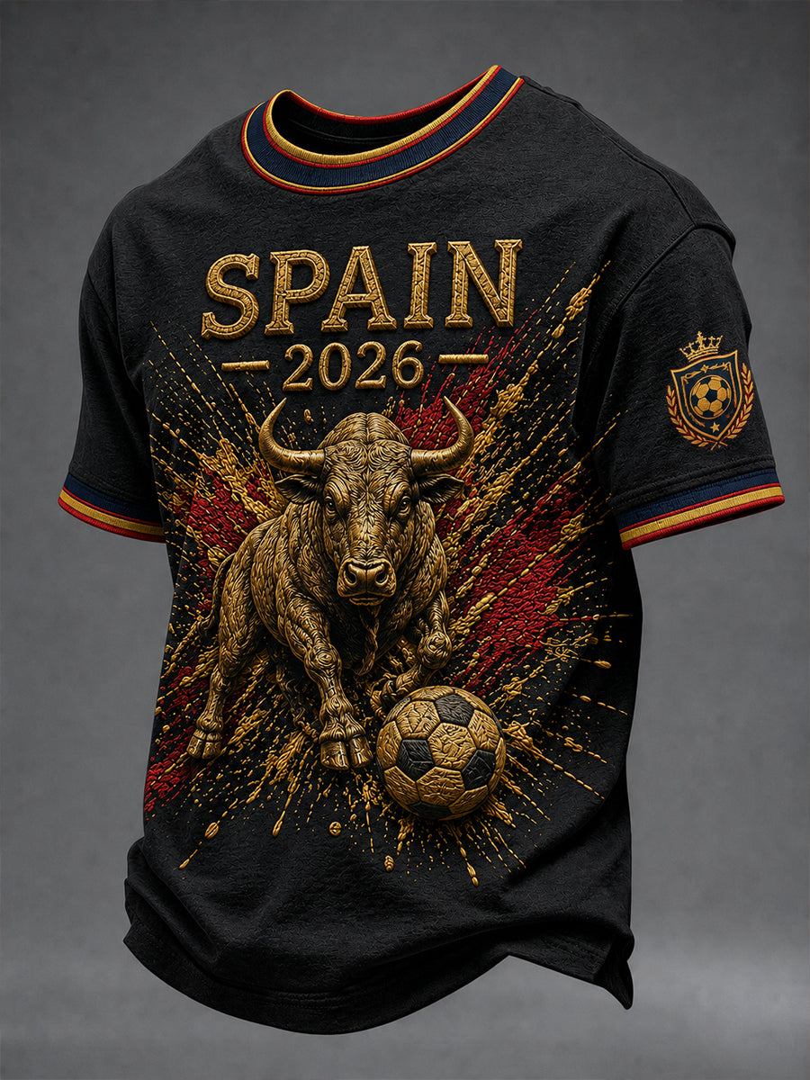 Men's Spain Football Lover Short Sleeves T-shirt