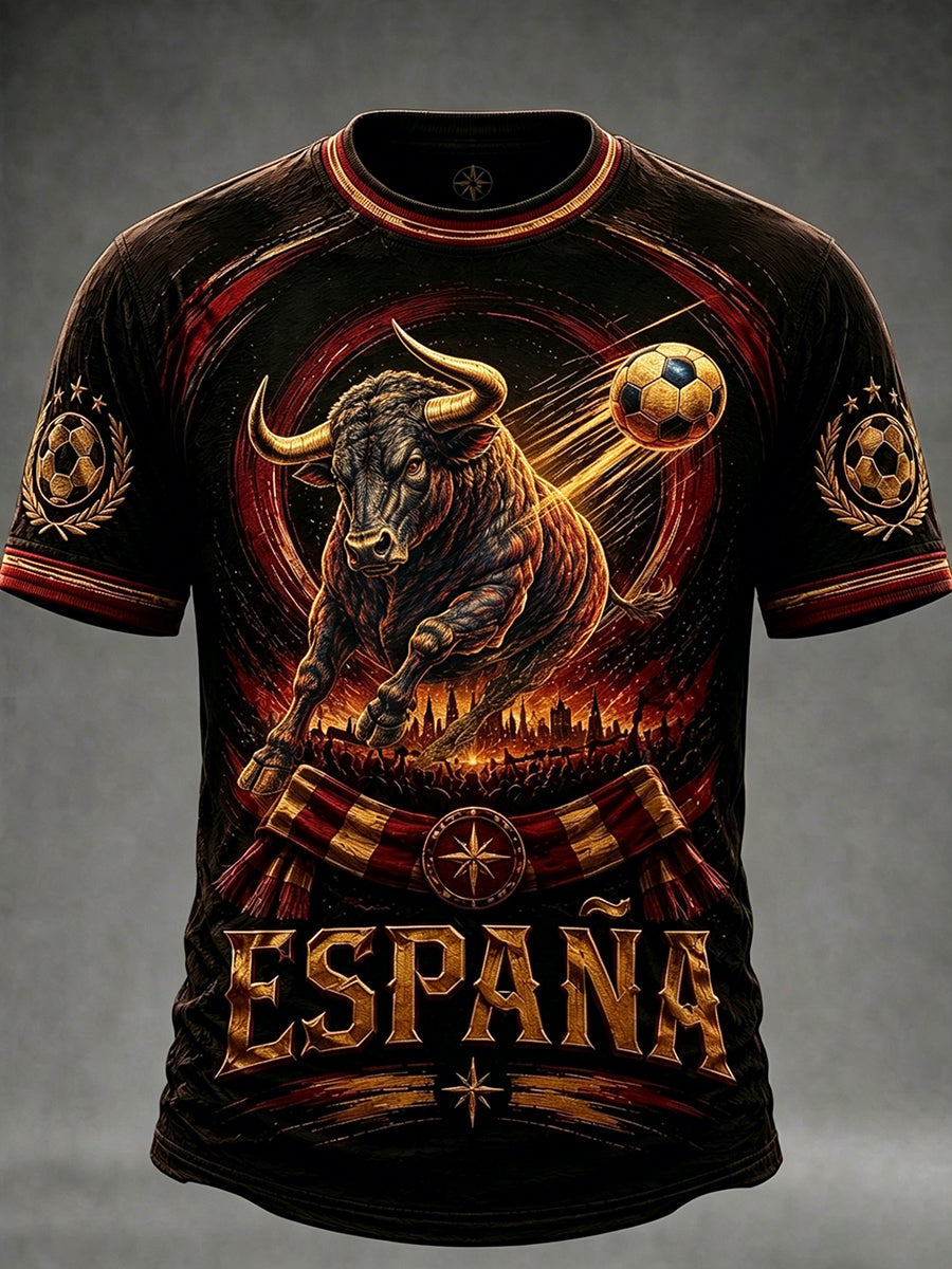 Men's Spain Football Lover Short Sleeves T-shirt