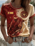 Women's Spain Football Short-sleeved T-shirt