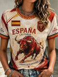 Women's Spain Football Short-sleeved T-shirt