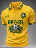 Men's Brazil Football Fan Gift Short Sleeve Top